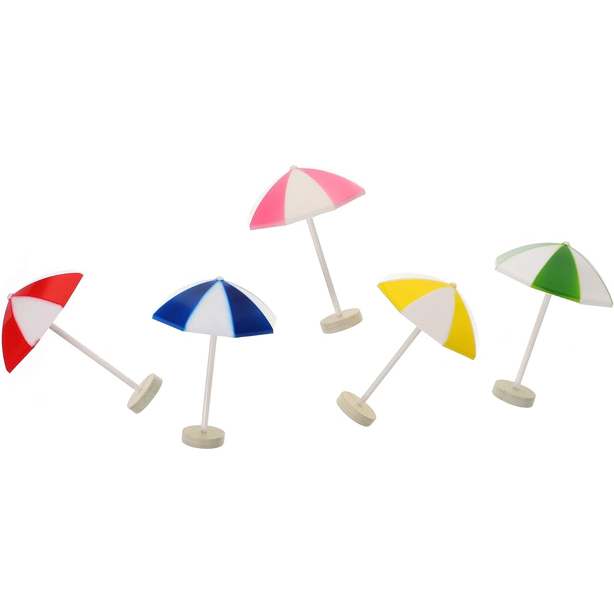 VALICLUD 5pcs Miniature Parasols Mini Beach Toys Landscape Bonsai Dollhouse Garden DIY Decoration Pool Theme Party Favors Kids Birthday Gift