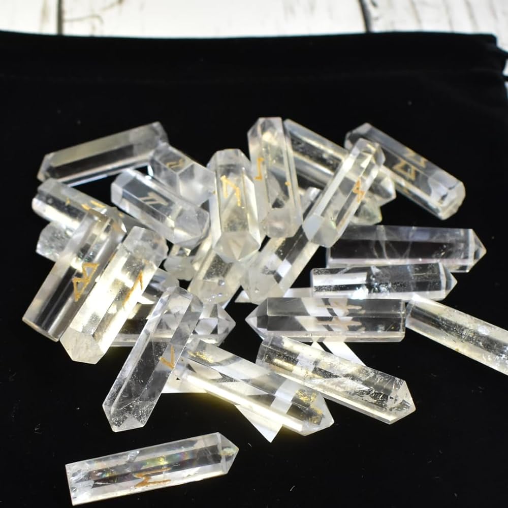 Sedona's Magic Rune Fortune Telling Set (Himalayan Crystal Point with Rune Engraving) Original Japanese Instruction Manual