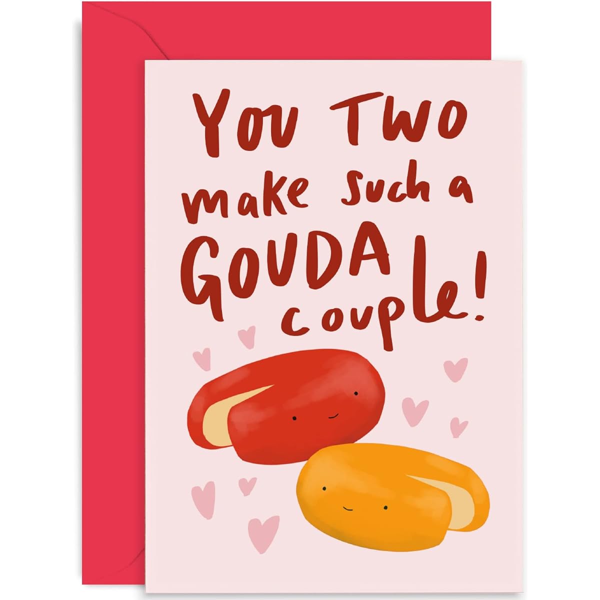 Old English Co. Fun Wedding Cards for Couples - "You Make A Gouda Couple" Hilarious Engagement Card - Cute Anniversary Card | Blank Inside, Envelope Included