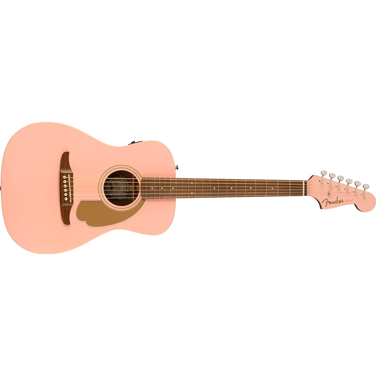 Fender Electric Acoustic FSR Malibu Player, Walnut Fingerboard, Shell Pink with Soft Case