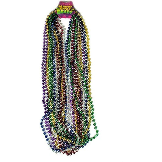 [Rhode Island Novelty] Rhode Island Novelty Assorted Color Mardi Gras Throw Beads: package of 12 MGAC337 [Parallel import goods]