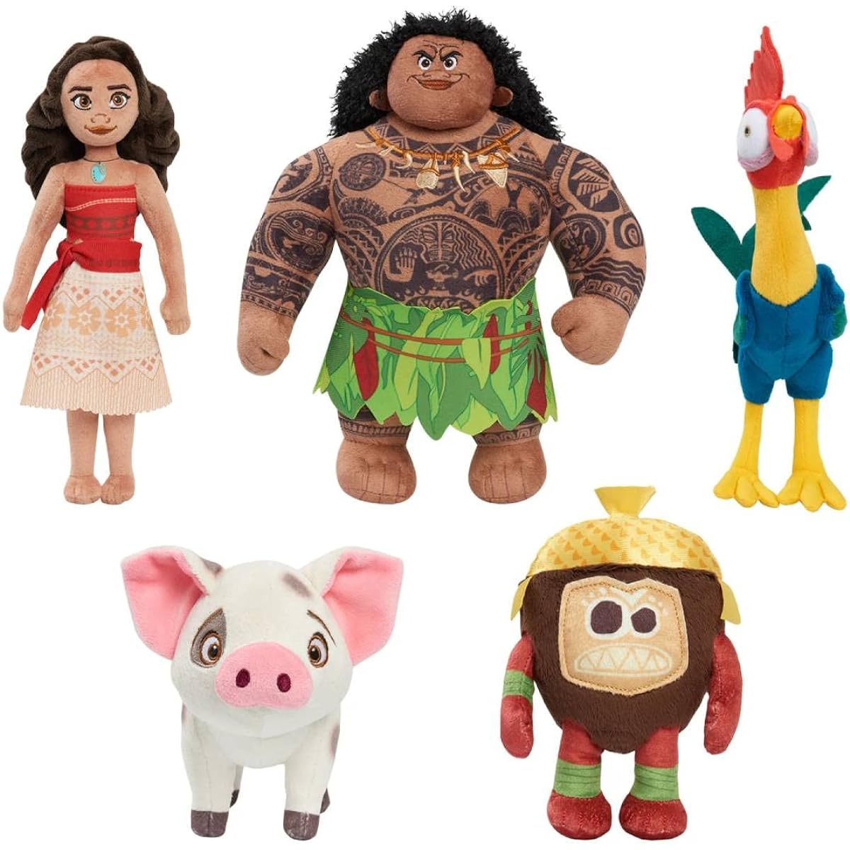 Just Play Moana Plush Toy 5-Piece Set (Moana, Maui, HEI HEI, Kamora Pua) For ages 3 and up