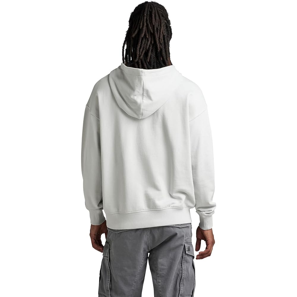 [G-Star Low] Hoodie Hoodie Sweatshirt Men's Loose Fit IRREGULAR GRAPHICS POCKET LOOSE HOODIE