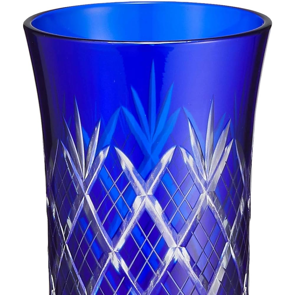 Tajima Glass Edo Kiriko Stacked Arrow Pattern/Kikusoko Sip Beer Pair TG04-06-2