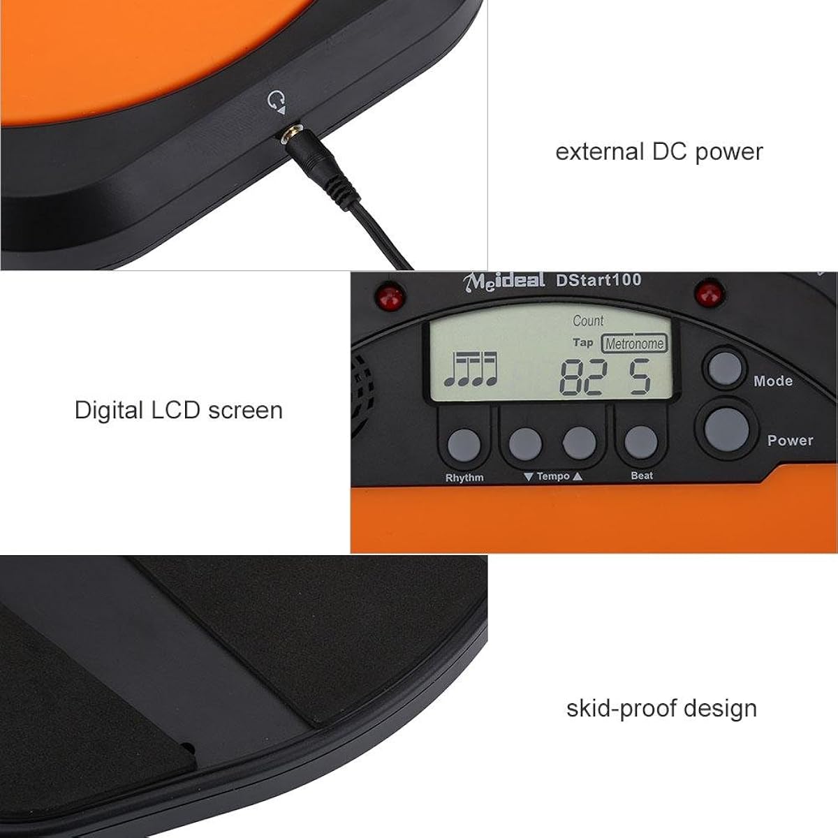 Drum Practice Training Pad Digital Electronic Drum Training Pad Tempo Metronome with Earphones