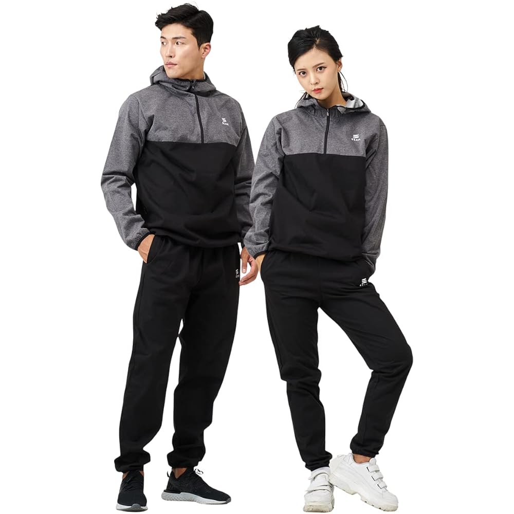 stan sauna suit for men and women, diet [sauna suit designed by a sports trainer] Washable, stylish, large size, unisex, windbreaker, top and bottom set [pullover]