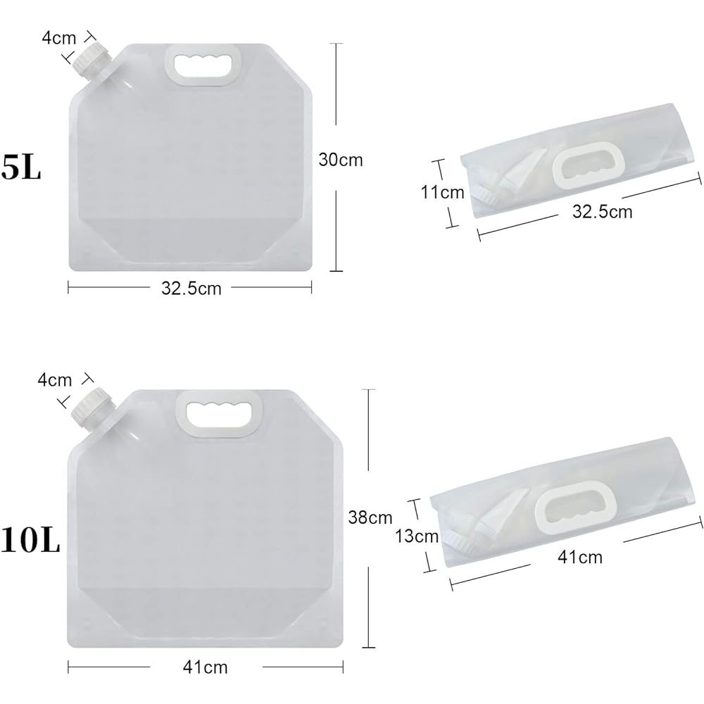 AK KYC Water Bag, Pack of 4, Water Supply Supplies, Water Tank, Water Storage, Large Capacity, Foldable, Easy to Carry, Water Bag, Disaster Prevention Supplies, Disaster, Outdoor