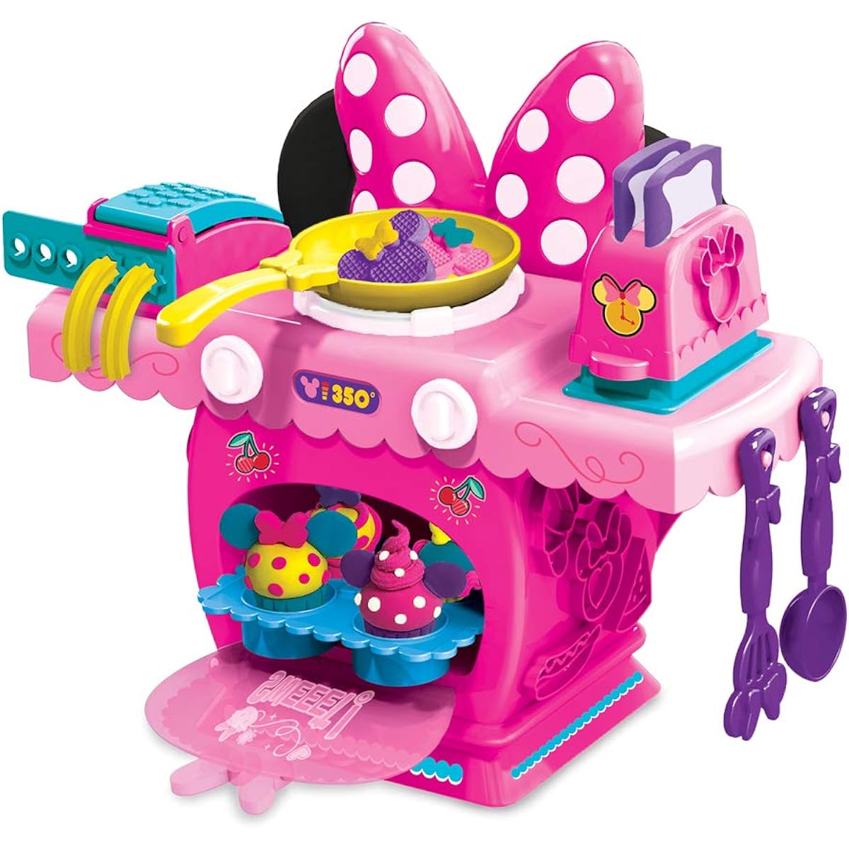 Minnie Mouse Deluxe Kitchen Set, Toy, Clay, Pretend Play, Cooking, Disney, Girls, Gift, Ages 4 and Up