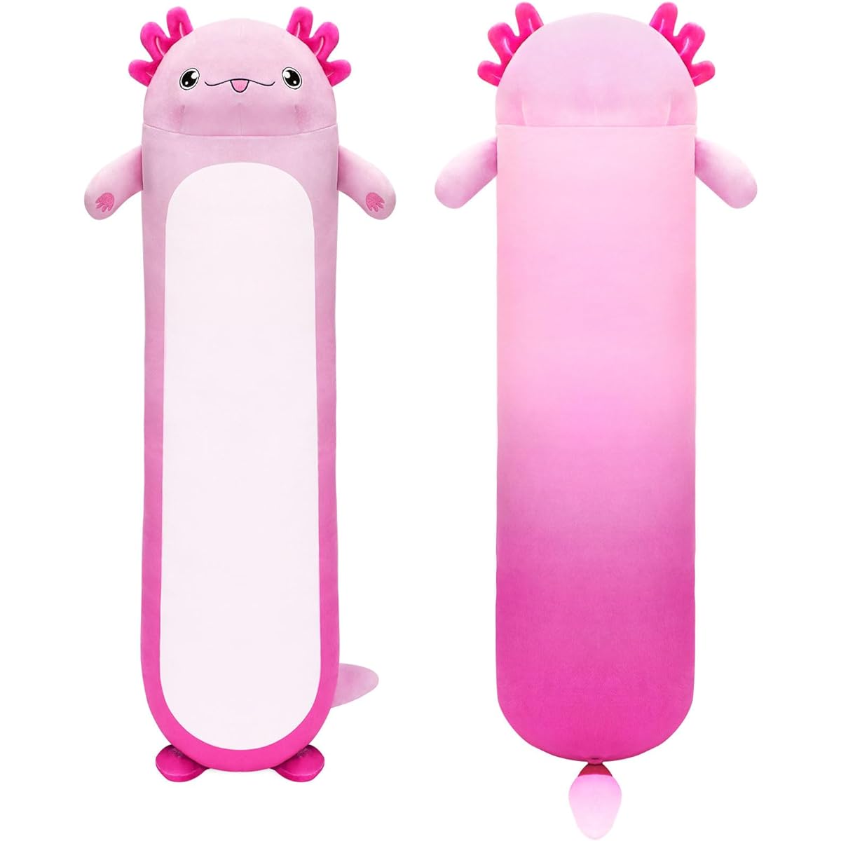 KMUYSL Axolotl Long Plush Pillow 28 Inch Soft Axolotl Stuffed Animal Cute Axolotl Plush Toy Cute Stuffed Animal Doll for Girls/Kids Christmas Birthday Gift Blue (Pink - 28 Inch)