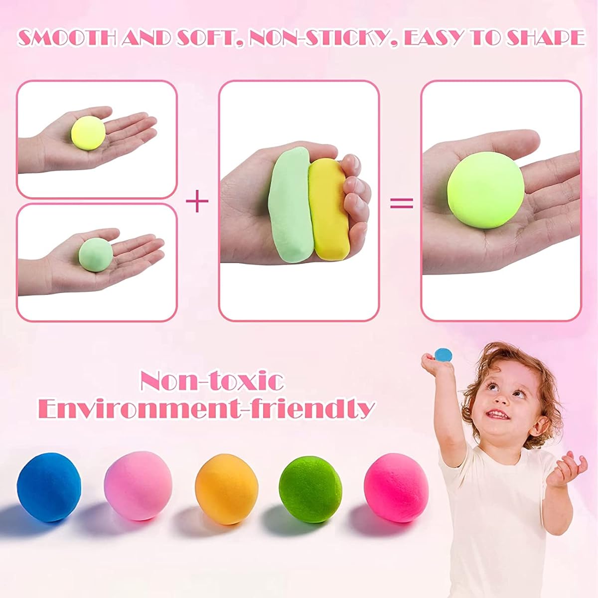 Air Dry Clay Magical Kids Clay Super Lightweight Safe Non-Toxic Modeling Clay for Kids DIY Crafts Creative Art Crafts (36 Colors)