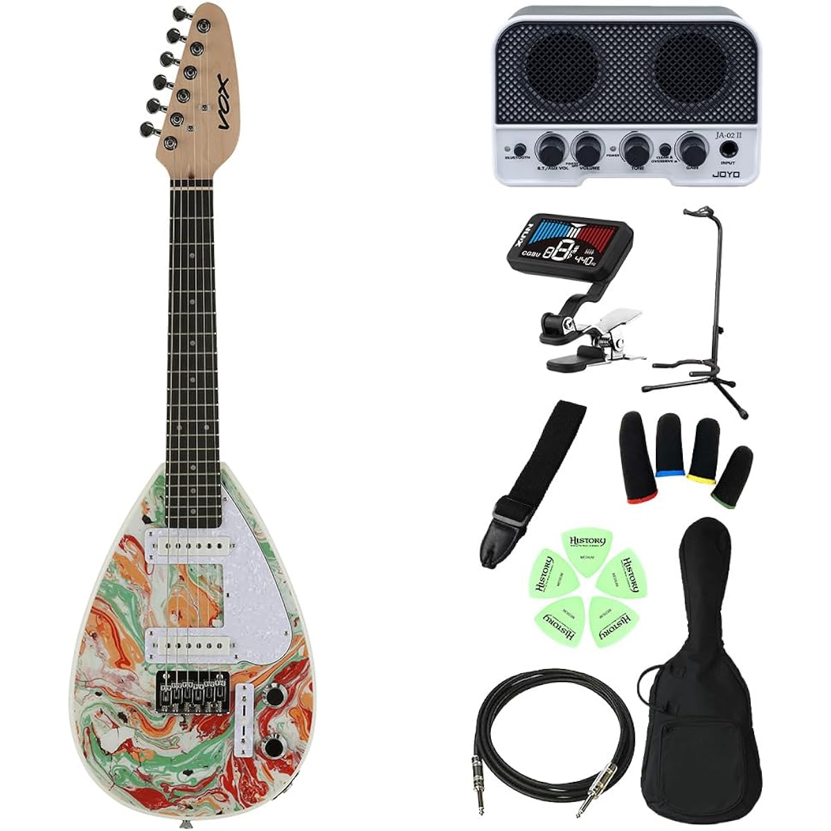 VOX MK3 MINI - Play from age 4! Kids guitar beginner set - Electric guitar for kids - MB mini guitar - Travel guitar - Short scale - Teardrop shape - Box