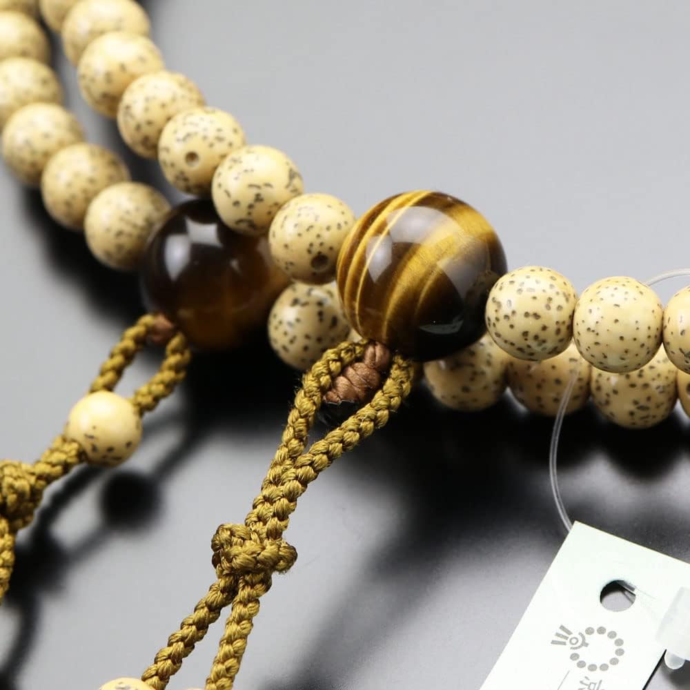 ≪Special Price≫ Nenju.com Shingon Buddhist Prayer Beads for Men Shakuni Star Moon Bodhi Tree Tiger Eye Stone Bontenbo [Regular Prayer Beads Kyoto Prayer Beads Kyoto 108 Beads Tiger Eye Stone Tiger Eye Shaka 2 Mount Koya Funeral Memorial Service My Prayer