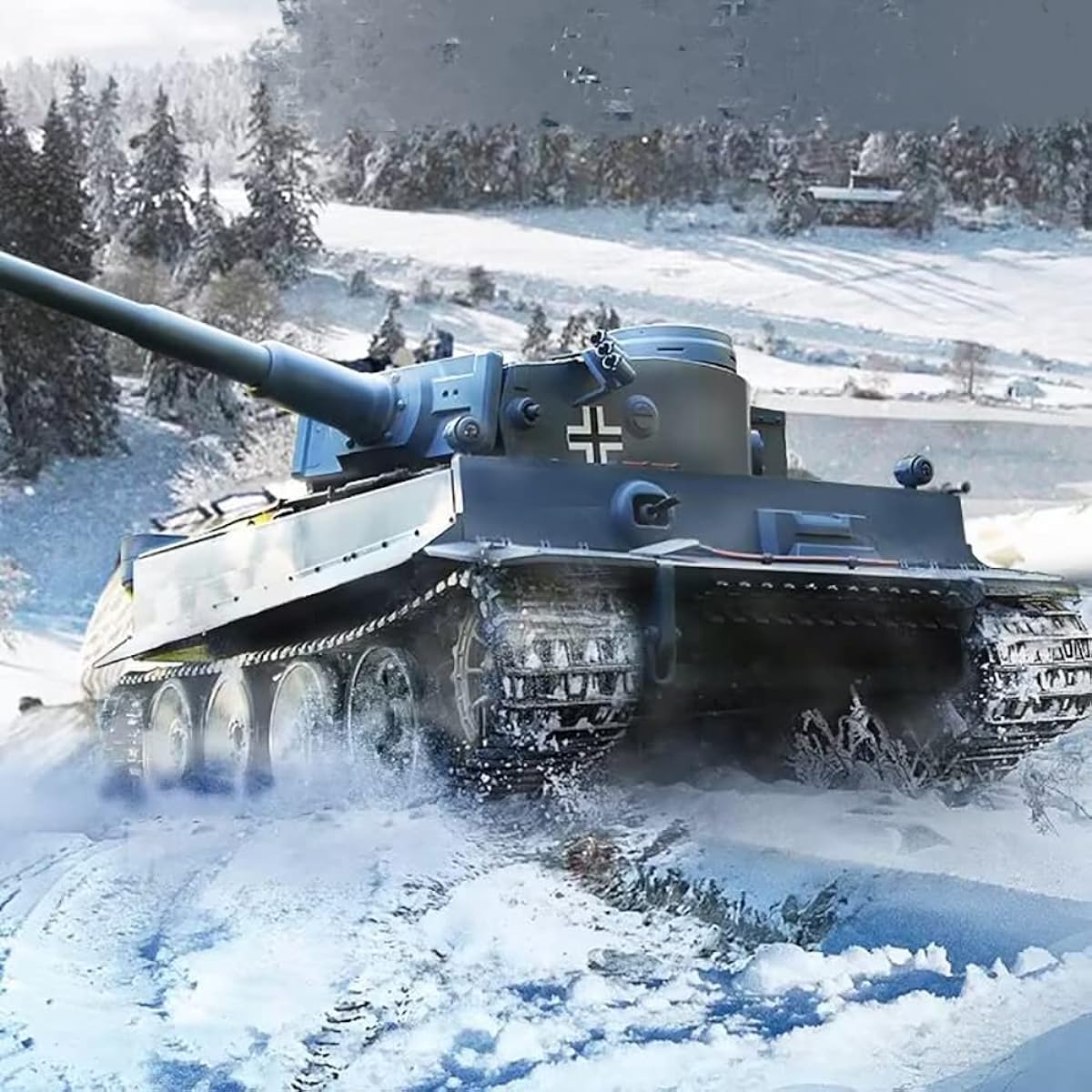 3818 RC Tank Heavy Rotor Tactical Vehicle Model German Equipment 1/16 Scale Metal Steel Wave Box Track Ammo Smoke Sound Tactical System Kids Adult Collection RC Gift (Professional)