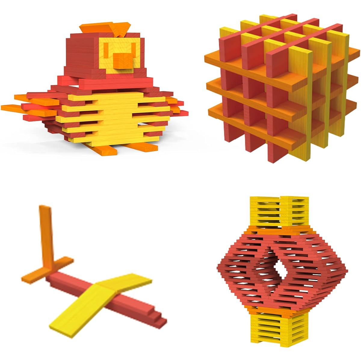 MiDeer Water-Based Paint Building Blocks for Ages 4+ Non-Toxic Wooden Toys for Ages 4+ Wooden Block Stem Toy Kit for Preschool Learning Activities and Graduation Gifts
