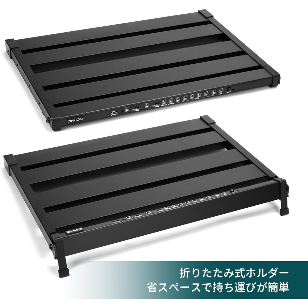 GOKKO Guitar Effector Board Pedal Board with Power Supply Detachable Durable and Durable Aluminum Alloy Ultra Light with Storage Bag (L-520x355x30MM)
