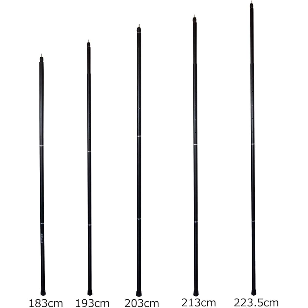 ELLISSE Aluminum Super Strong Tarp Pole Black with End Lock Thickness 32mm x Length 183-223cm