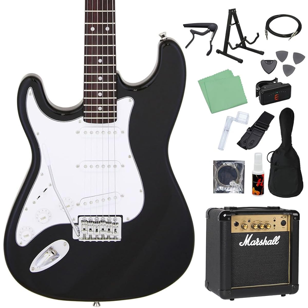 LEGEND LST-Z L/H BK Electric Guitar Beginner 14-piece Set [Includes MG10] Left-handed Legend