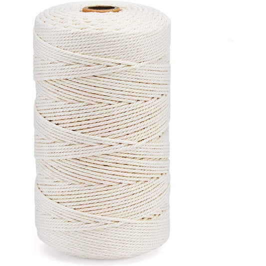 Feelmate Cotton Rope 3mm x 328ft Macrame Cord for Craft Jewelry Making Home Decoration Gift Wrapping