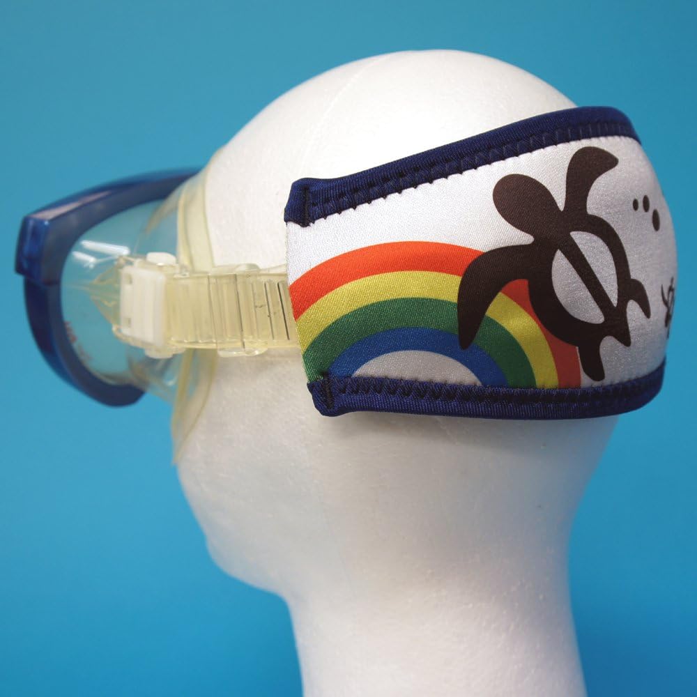 SeaCanary Snorkeling Diving Mask Strap Cover Rainbow Honu White