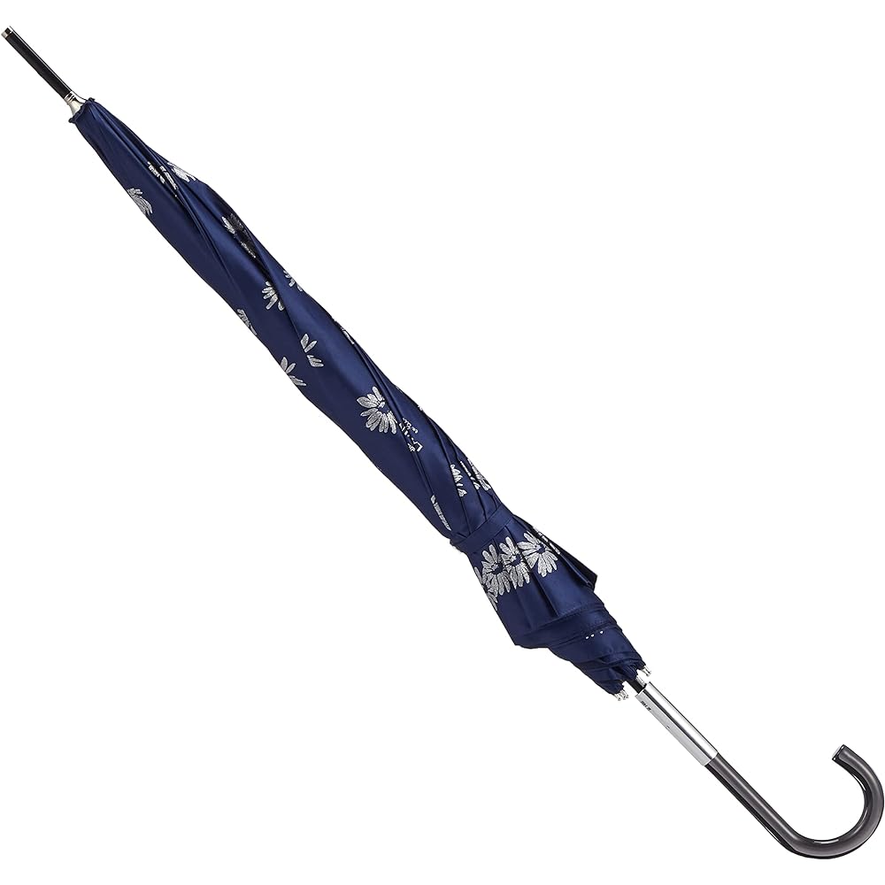 [Lanvin on Bleu] MOONBAT LANVIN en Bleu Glitter Print Floral Pattern Long Umbrella Umbrella Jump Umbrella Windproof Women's Gift Present 21-084-10747-00-74-60 Navy Blue Length of rib: Approx. 60cm