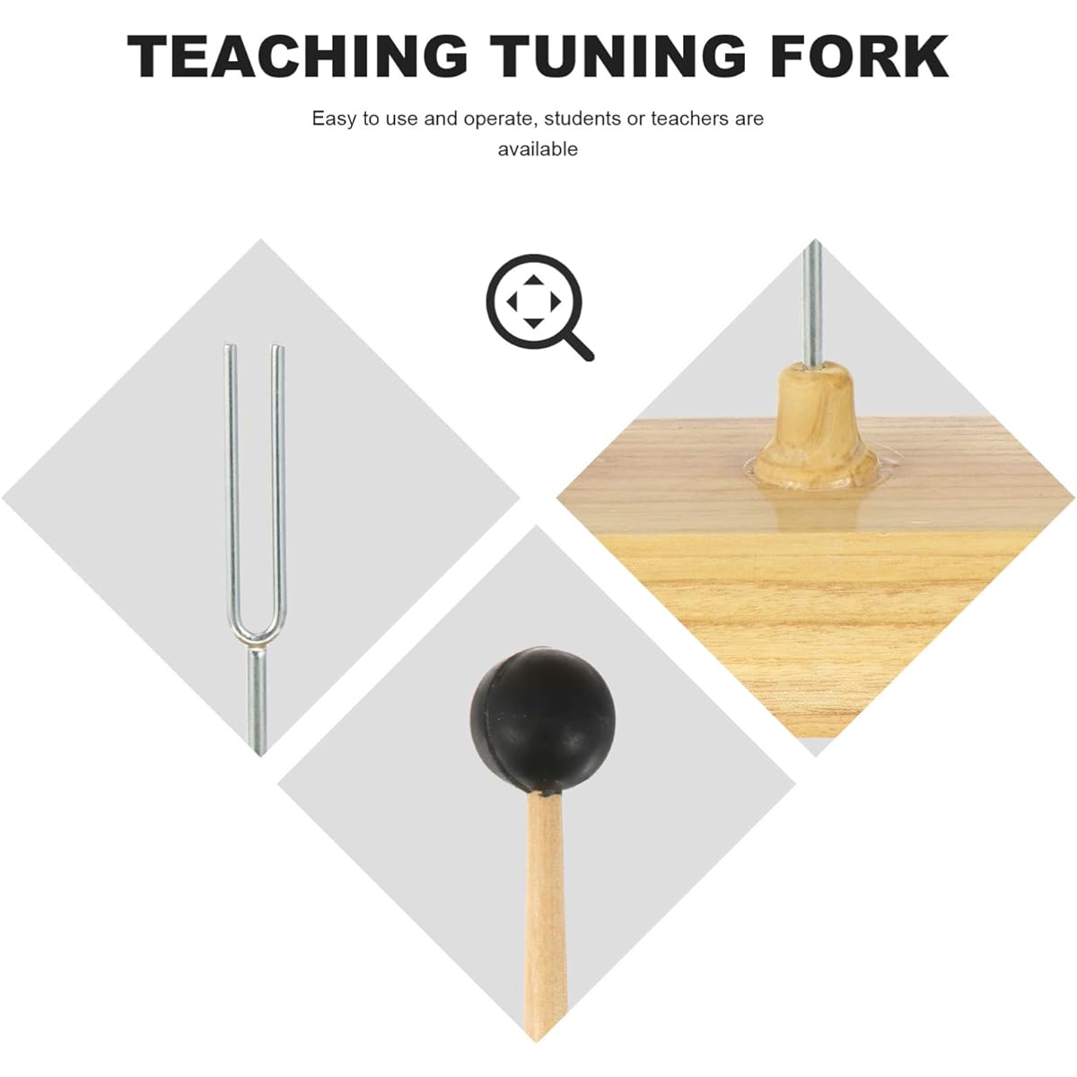 Hemobllo Guitar Tuner Tuning Fork 512HZ Verbulation with Wooden Resonator Box Experimental Equipment with Tuning Fork Knocker for Experimental School Guitar Tuner