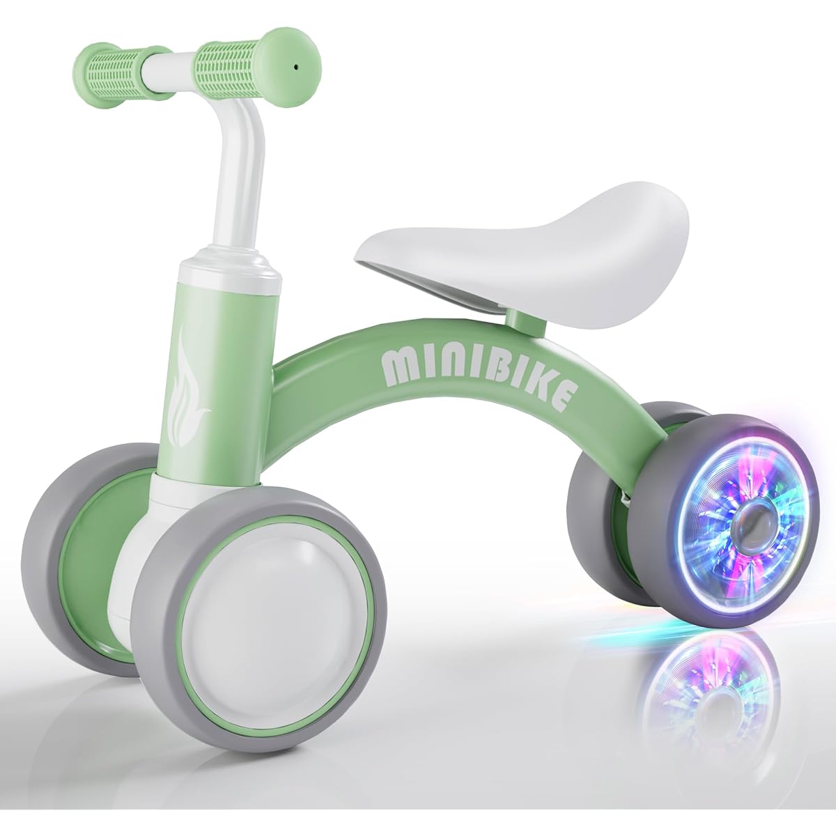 Cawhad Baby Balance Ride On Bike Toy for 1-3 Year Old Boys and Girls, Colorful Lighting Design, No Pedals, 10-36 Months Toddlers, Perfect First Birthday Gift