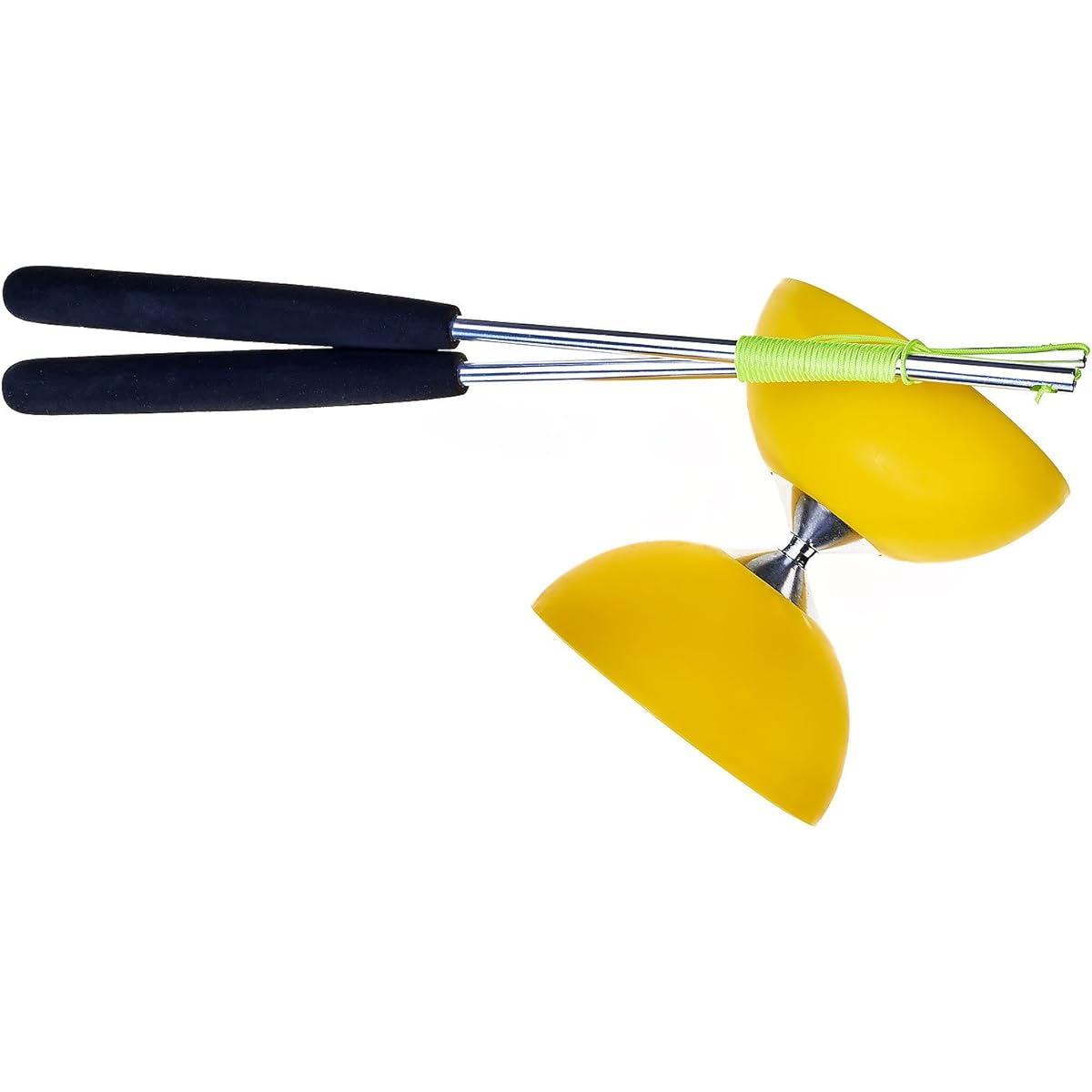 Eureka 515706 Acrobat 105 Rubber Diabolo with Aluminum Hand Stick, Yellow