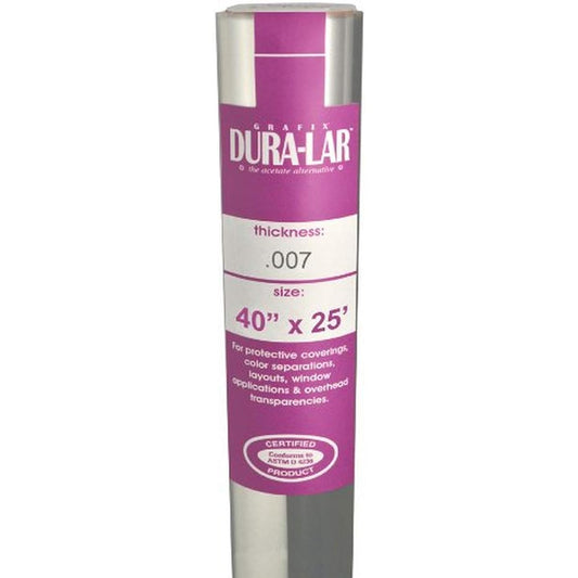 Grafix clear 0.007 dura-lar film roll, 40-inch by 25-inch