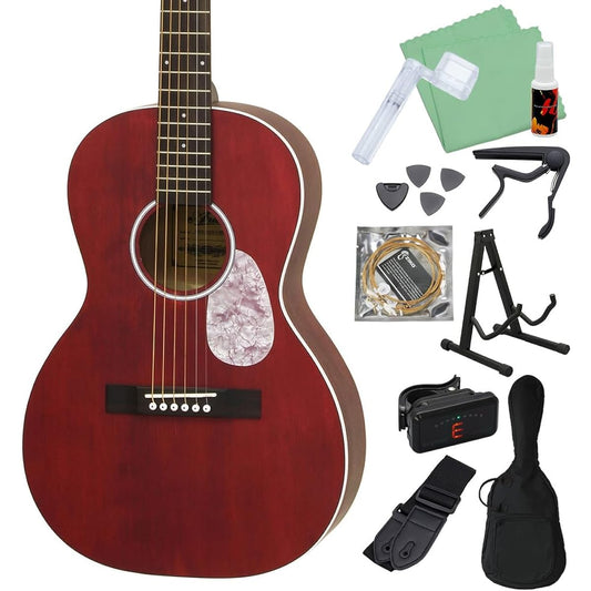 ARIA ARIA-131M UP STRD Acoustic Guitar Beginner Set 12-piece Set Satin Red Matte Parlor Size Aria