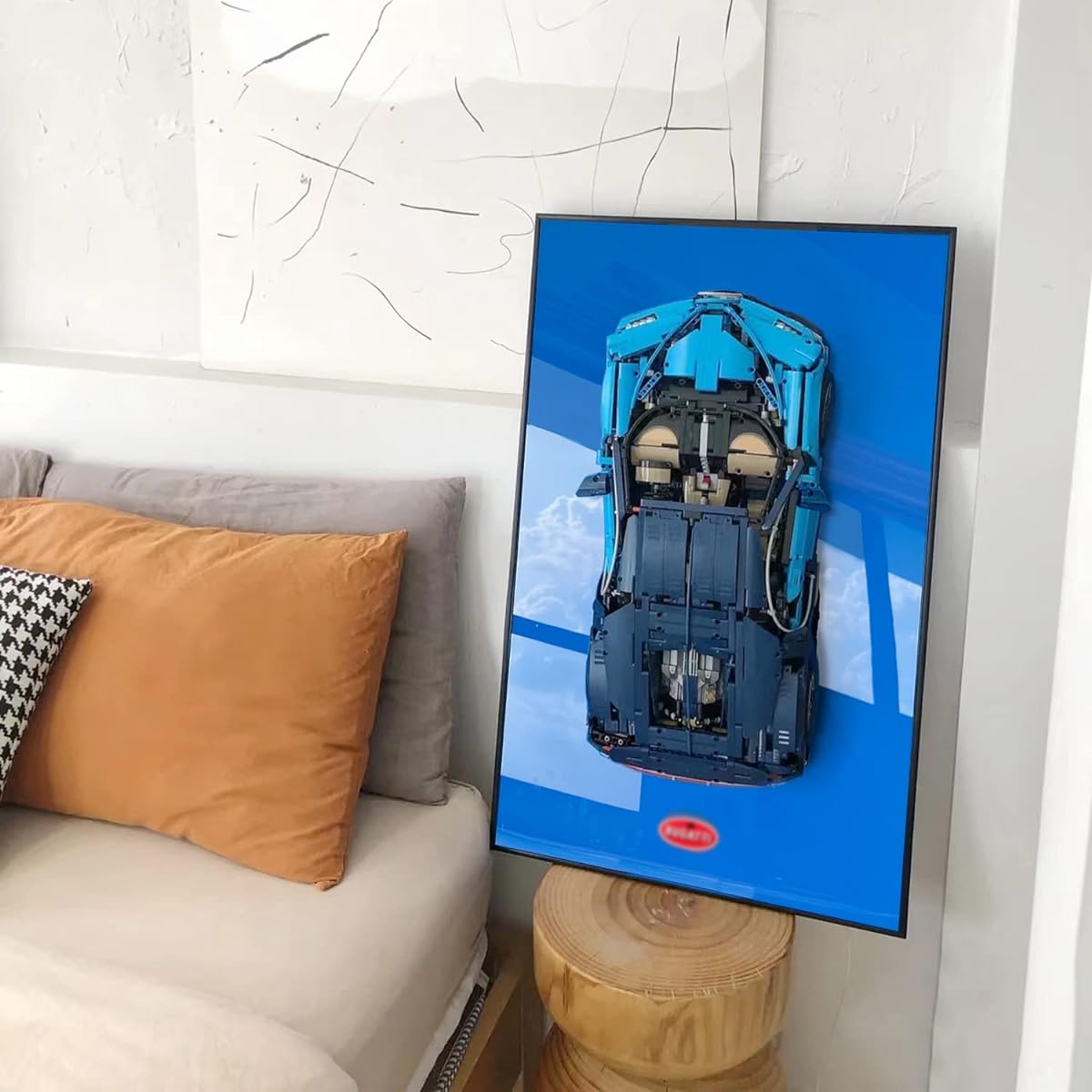 iLuane Display Wall Board for LEGO Technic Bugatti Chiron 42083 Race Car Adult Collectible LEGO Car Building Kit Gift for LEGO Enthusiasts (Display Wall Board Only)