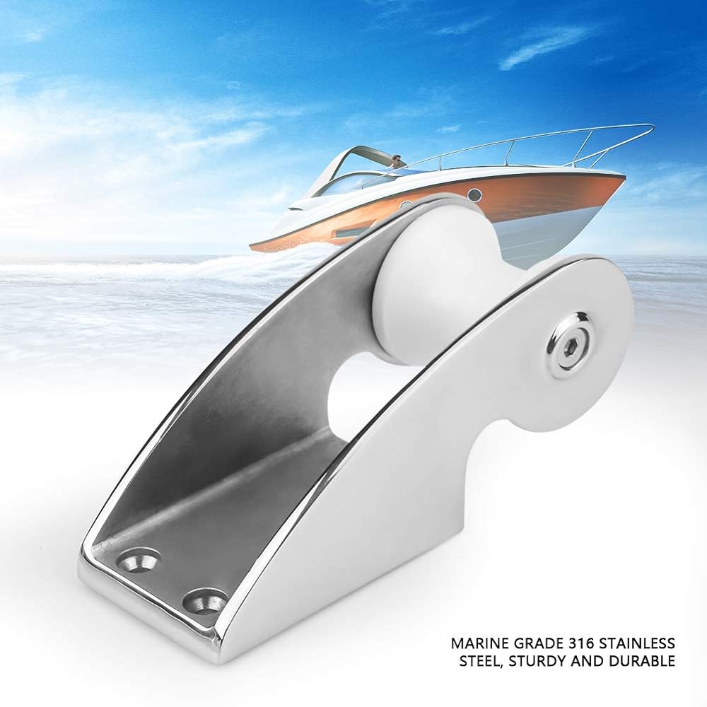 GOSOP Stainless Steel Anchor Roller, Bow Anchor Roller Bracket Rubber Roller Docking Accessories for Fixed Anchor