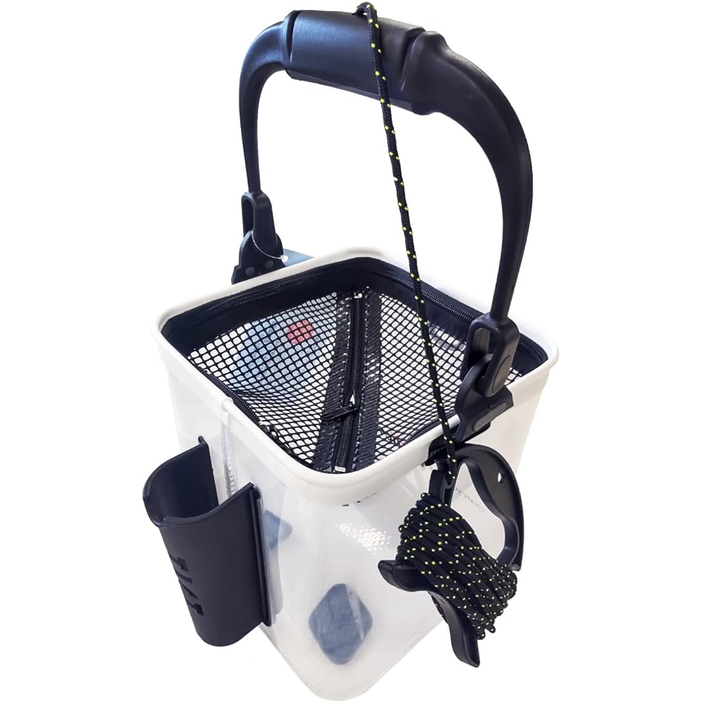 TICT Bucket with Holder II Clear Size: W21xD21xH22cm (excluding handle) Color: Clear