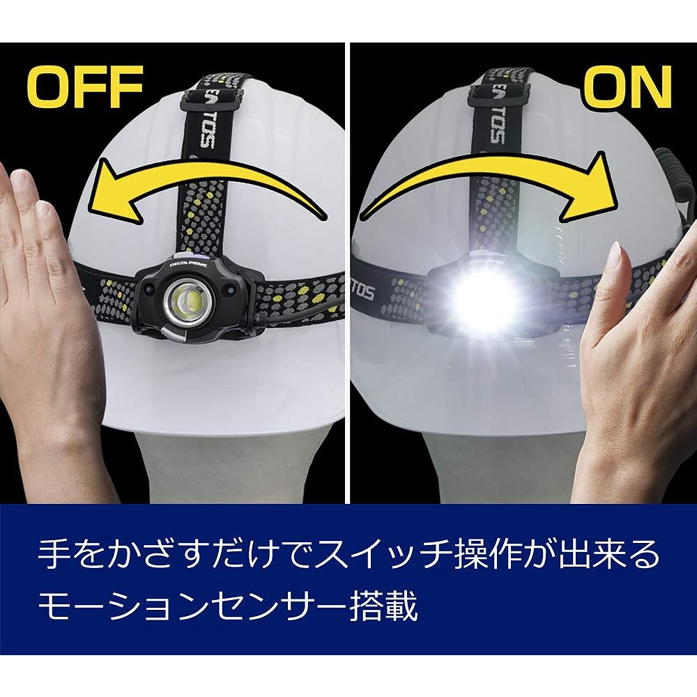 GENTOS LED Headlight Delta Peak [Brightness 400-600 lumens/Practical lighting 3.5-7 hours/Equipped with a non-contact sensor switch/Dustproof/Splashproof] Compliant with ANSI standards