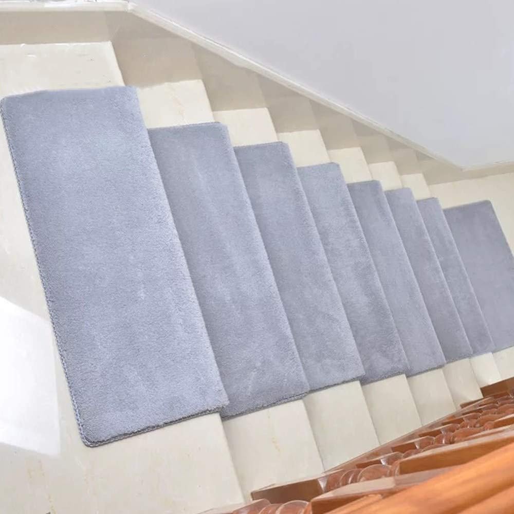 Stair mat, 18 mm thick, 10 sheets, fluffy, non-slip, soundproof, foldable, new type, gentle on feet and back, super thick, scratch resistant, suction, stays in place, durable, suitable for all seasons, stair cushion, stair carpet, large, rectangular, 65
