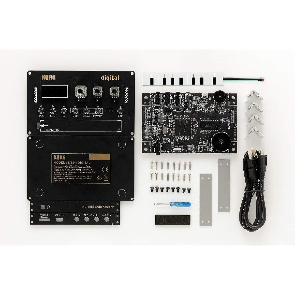KORG/Nu:Tekt NTS-1 digital KIT DIY synth kit -USB2 port AC, AUX cable set-