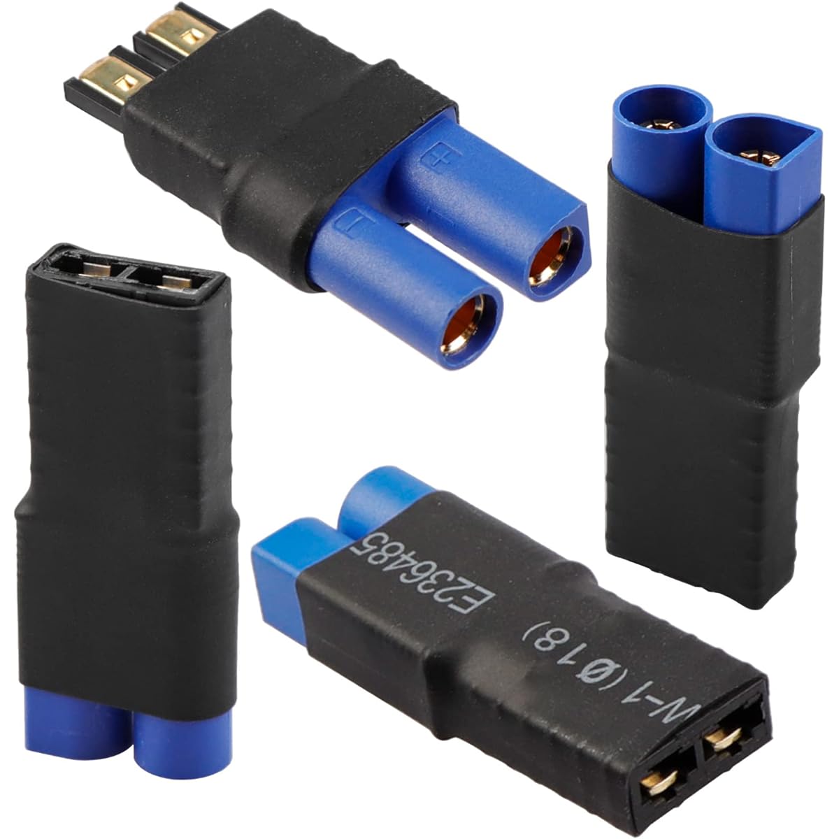 RC Battery Charger Adapter Traxxas TRX ID Connector EC5 Male Female Charge or Convert Battery Plug (4 Pack)