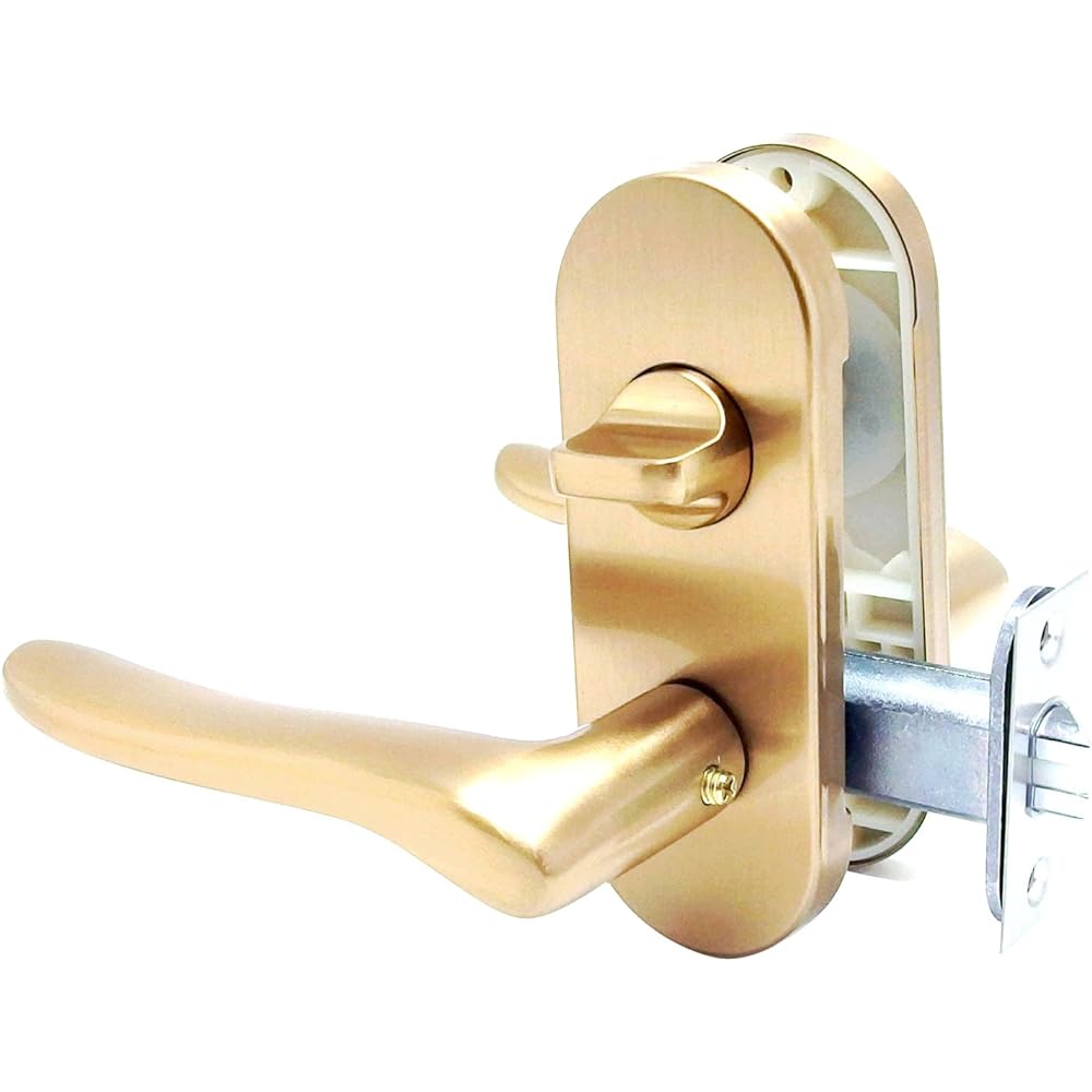 Kawaguchigiken Lever Handle High Lever Lock Blister Pack Satin Gold DAL-32-4K13-SG