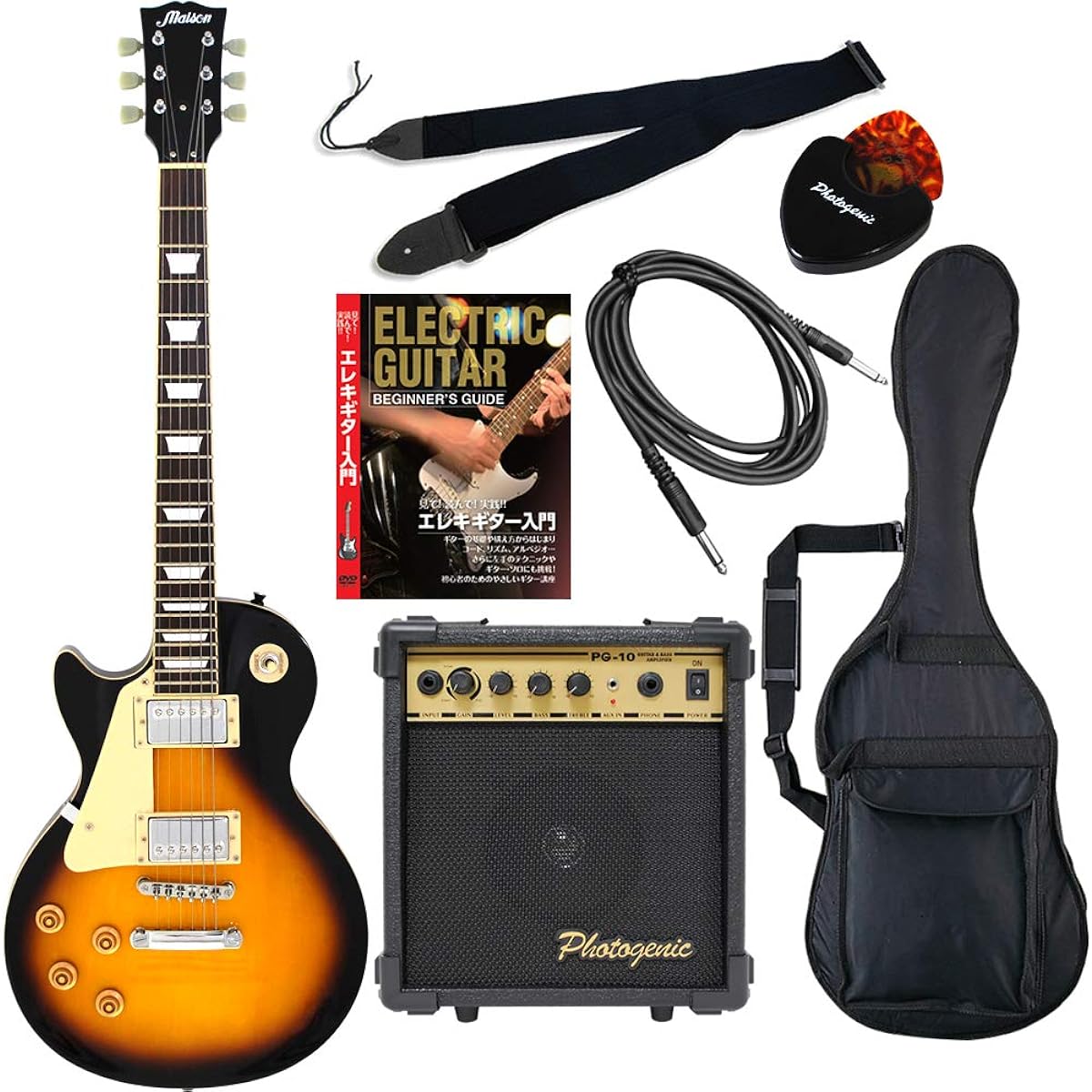 Maison Electric Guitar Les Paul Type Sakura Musical Instrument Original LP-28LH/BS Beginner's 7-Piece Set Left-Handed