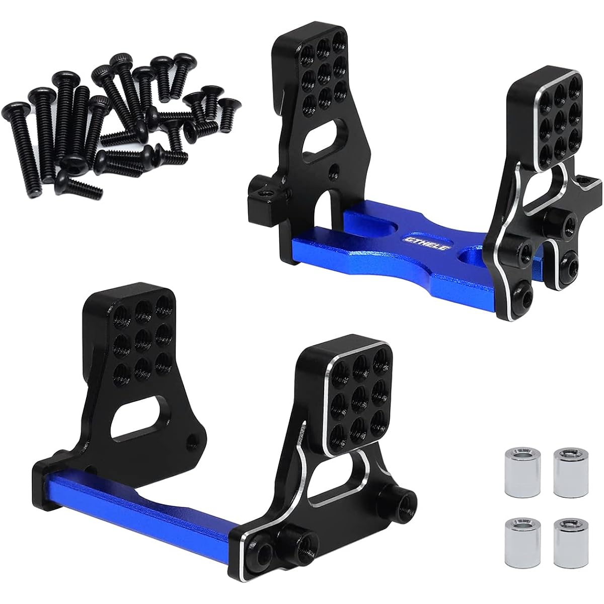 GTHELE Shock Mount Multi-hole Damper Holder Tower Aluminum for TRX4M Defender 1/18 RC Crawler Upgrade (Dark Blue)