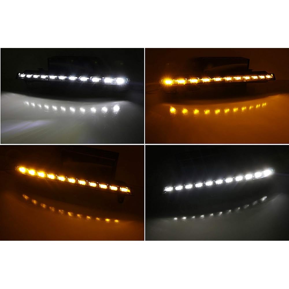 iJDMTOY Xenon White LED Daytime Running Lights 2007-2009 Audi Q7 with Amber LED Turn Signals OEM Fit LED DRL Assy Power Supply White LED as DRL and (11) Amber LED as Turn Signal
