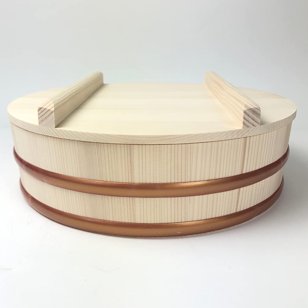 Tachibana Container Sushi Oke Plastic Taga with Lid Rice Stand Made in Japan Approximately 39cm Approximately 1 sho Natural