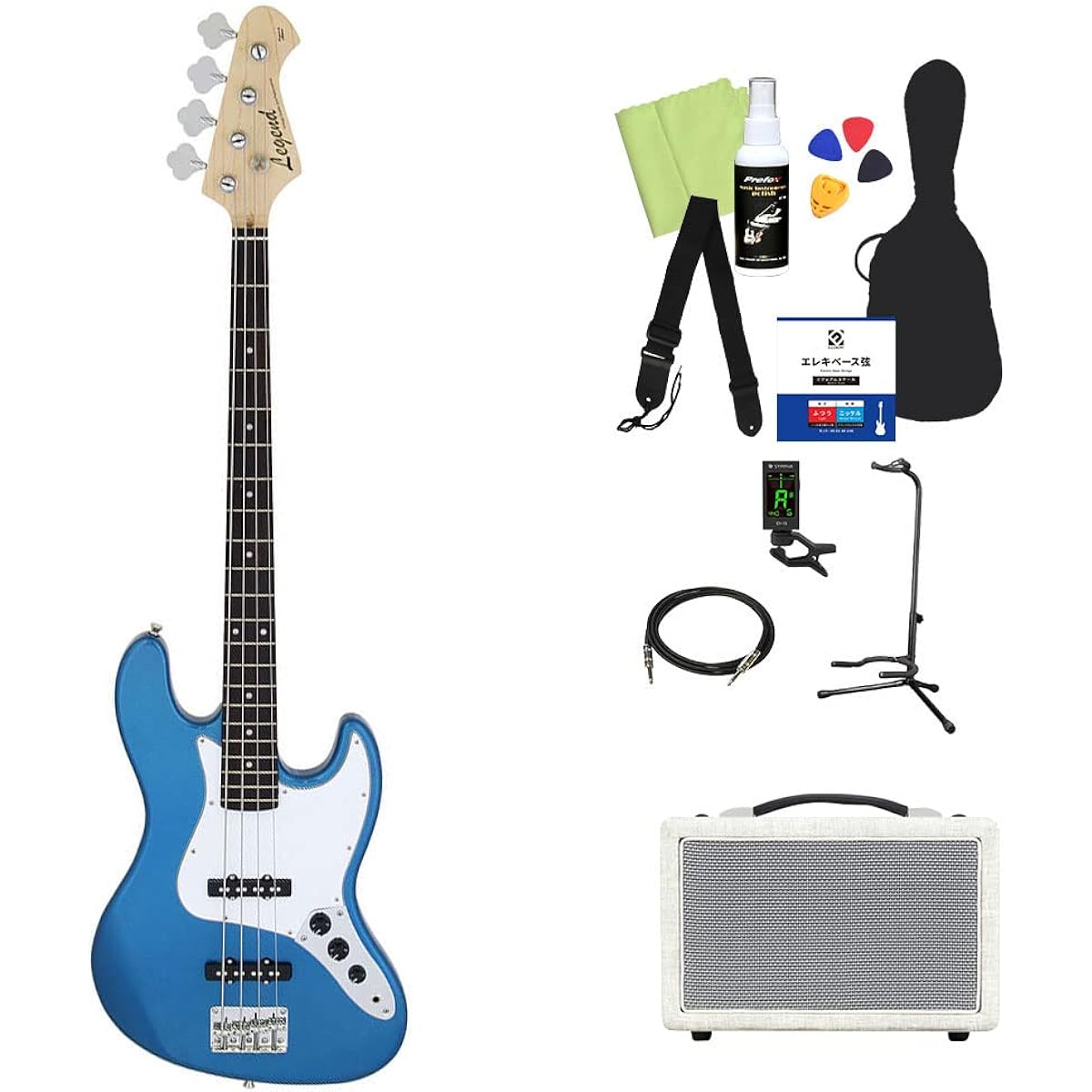 LEGEND LJB-Z Bass Beginner 12-piece Set [Shimamura Music's best-selling bass amp included] MBL Jazz Bass Type Legend