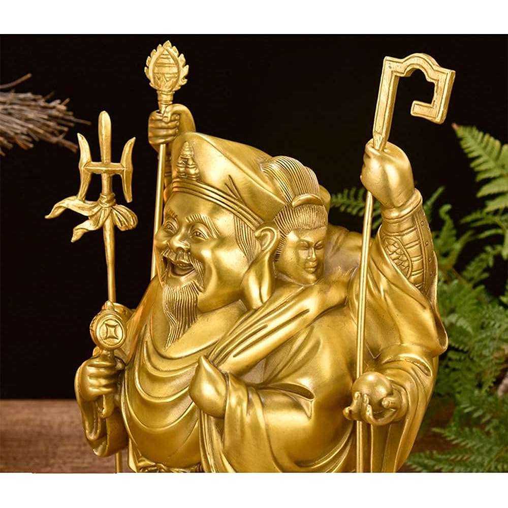 Daikokuten, Three Faced Daikokuten, Copper, Good Luck, Prosperous Business, Money Luck Up, Brass, Buddha Statue, Figurine, Bishamonten, Daikokuten, Benzaiten, Money Luck, Fortune, Fortune, Good Luck,