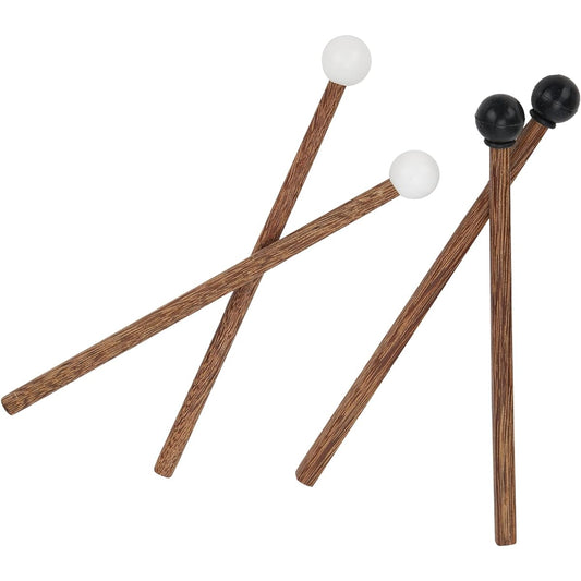 4pcs Steel Tang Drum Mallets Kids Rubber Drumsticks 16.5cm Percussion Instrument Parts for Kids Drummers and Practitioners