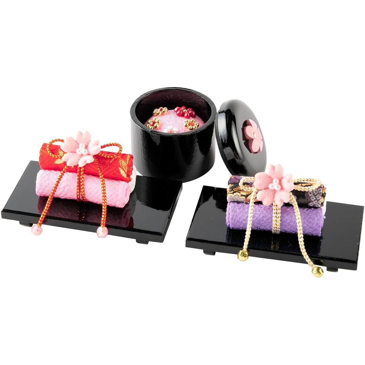 Hina Dolls Props Mini Compact Haruna Jewelry Box Scroll Set No. 25
