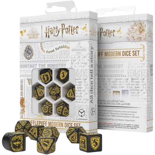 Q Workshop Harry Potter Hufflepuff Modern Dice Set - Black (7)