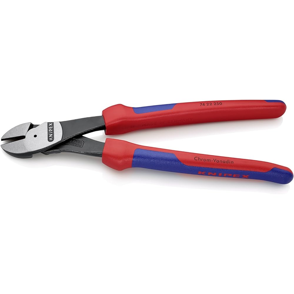 KNIPEX 7422-250 Strong oblique nippers (bent type)