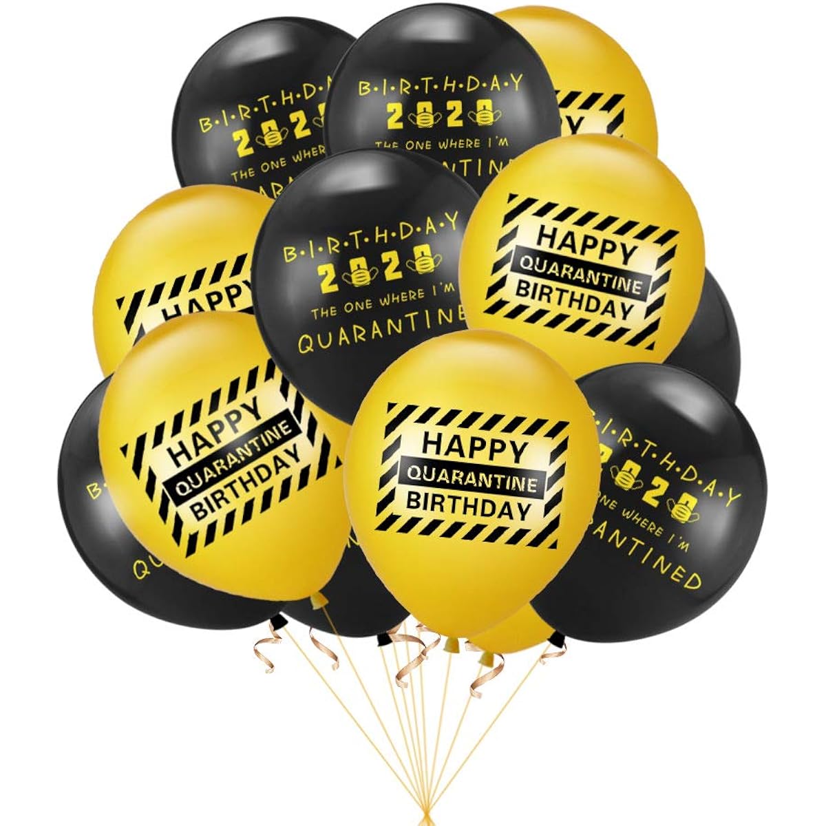 Rainlemon Happy Quarantine Birthday Latex Balloons Birthday Party Decorations Pack of 12
