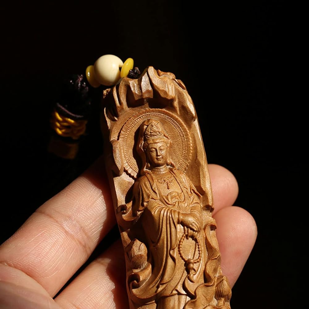 Kannon Statue, Feng Shui, Kannon Bodhisattva, Wood Carving, Australia, Sandalwood, Incense Wood, Wooden Carving, Buddha Statue, Amulet, 9cm, Amulet, Good Luck, Feng Shui, Lucky Charm