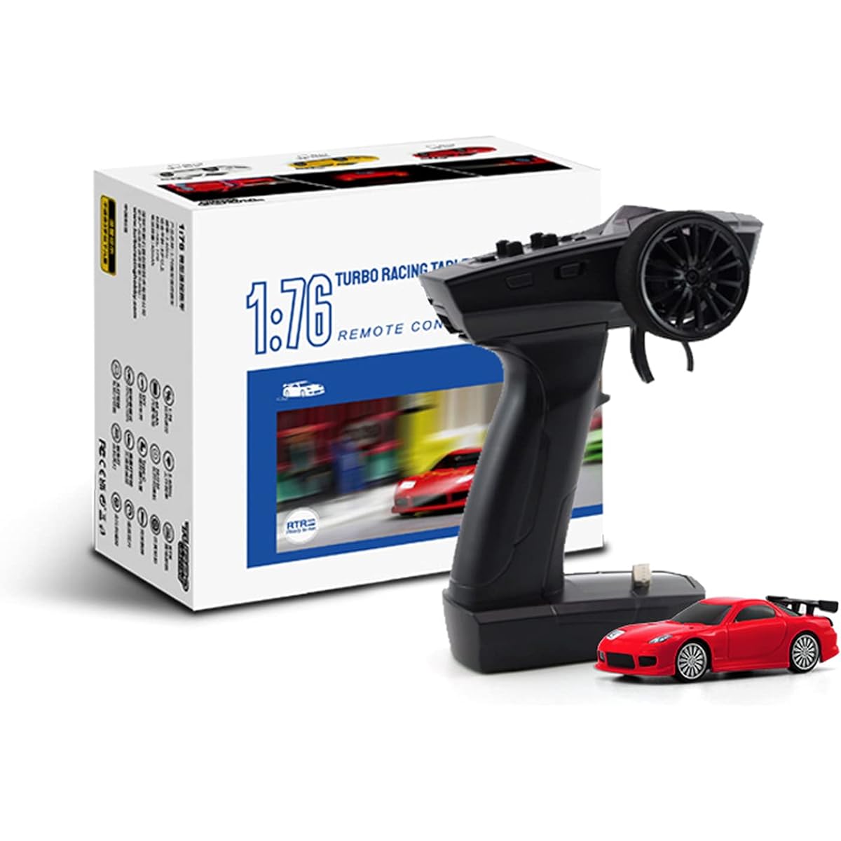 1/76 RC Car Radio Controlled Car Sports Car Super Mini 3CH 2.4Ghz Wireless Remote Control Car LED Light Car Toy Gift